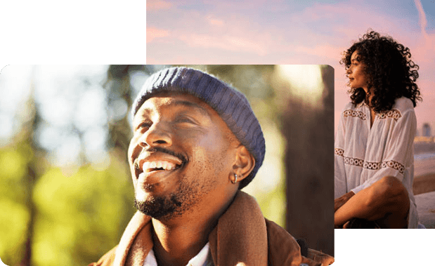 Happy person outdoors